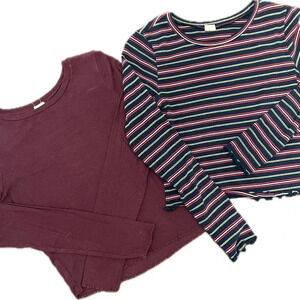 Garage 2 piece long sleeve Crop junior top